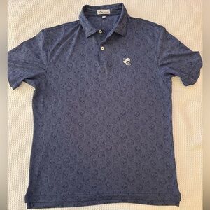 Peter Miller Nemacolin Branded skull print Men's Blue Polo Shirt
